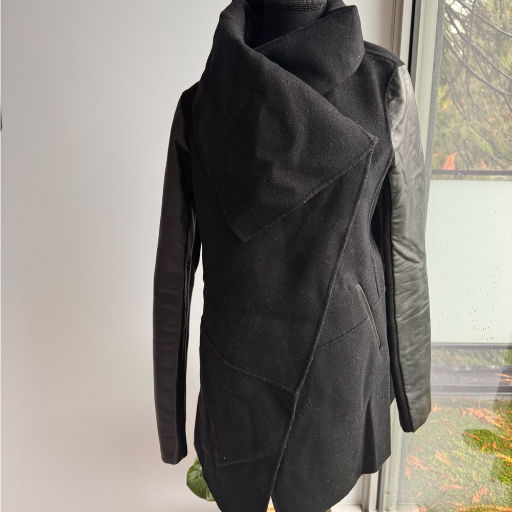 Mackage Black wool and Leather Coat